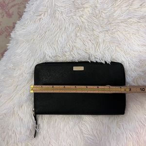 Kate Spake Black Leather Wallet, XL